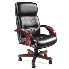 Черный исполнительный кожаный высокой спинкой тяжелого стула офиса (FOHB-37-1#)